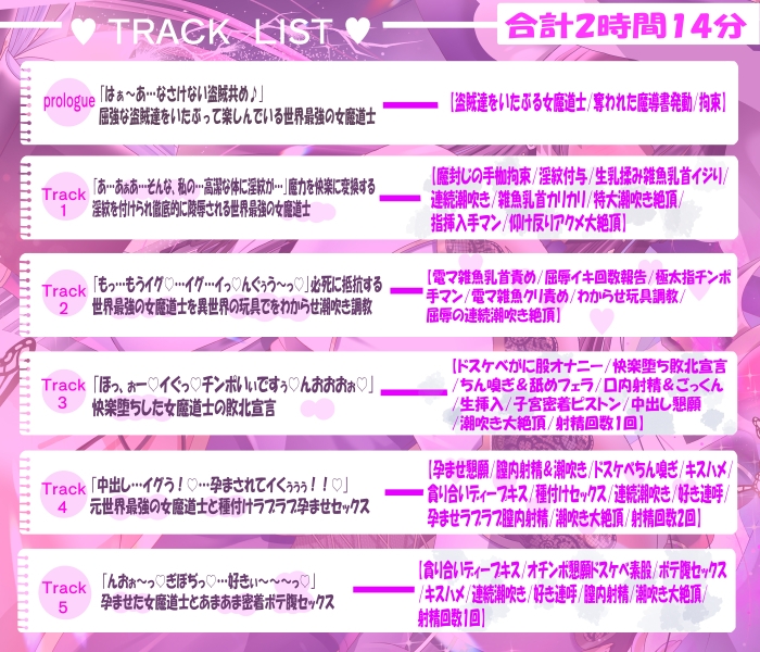 【2/10までドスケベ全裸差分付き!】傲慢な世界最強の女魔道士が屈強な盗賊達に魔力を封じられ淫紋付き孕ませセックスで蹂躙されるまで