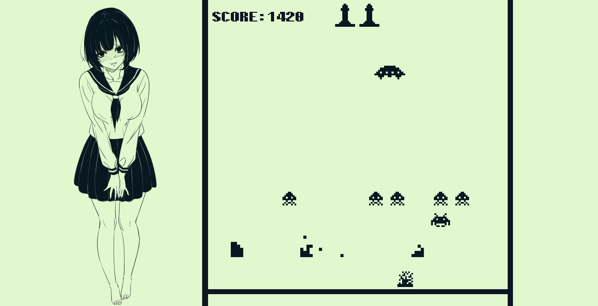 脱衣ンベーダーゲーム