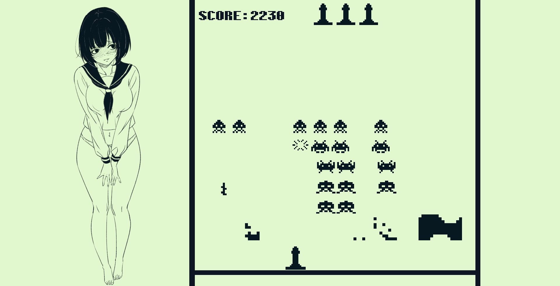 脱衣ンベーダーゲーム