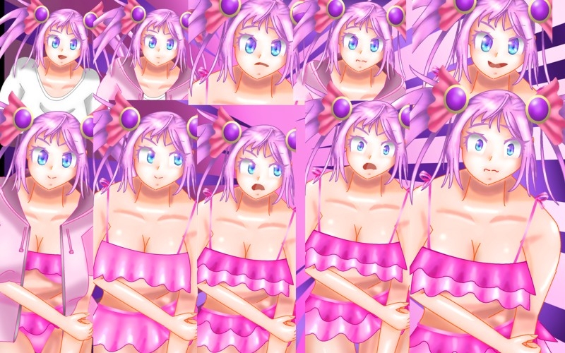 立ち絵素材31全裸衣装差分8種つきフレア水着とパーカー