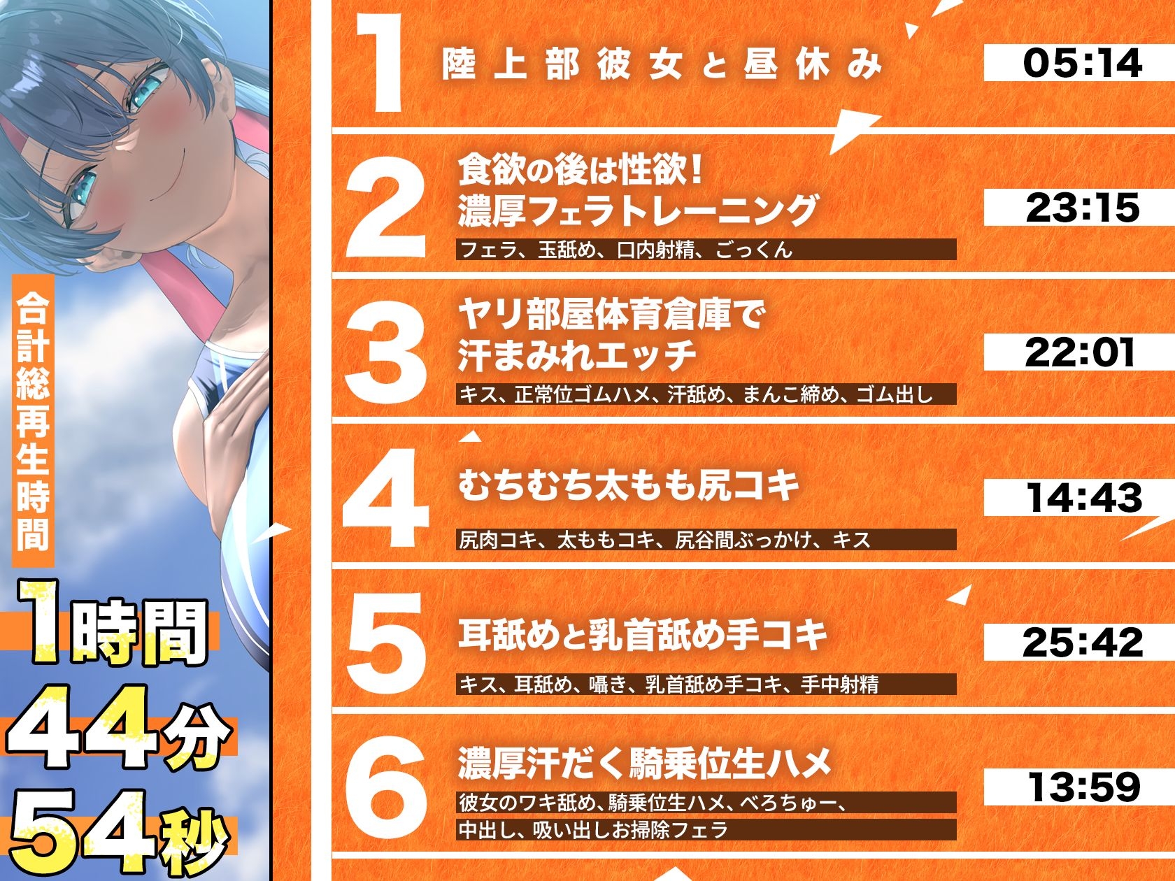 陸上部の健康的日焼けドスケベ肉体の彼女と濃厚イチャラブ汗ックス！