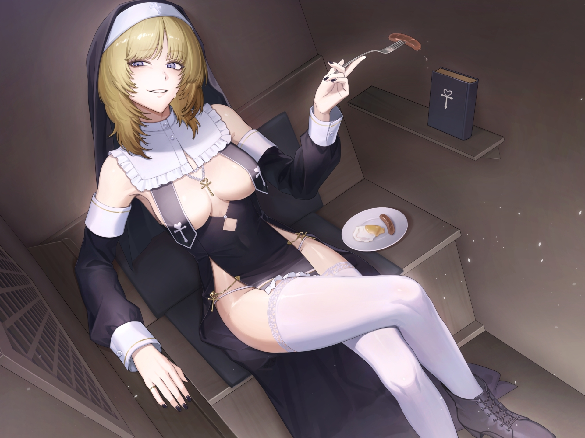 童貞告白に吹き出すシスターの嘲笑懺悔室