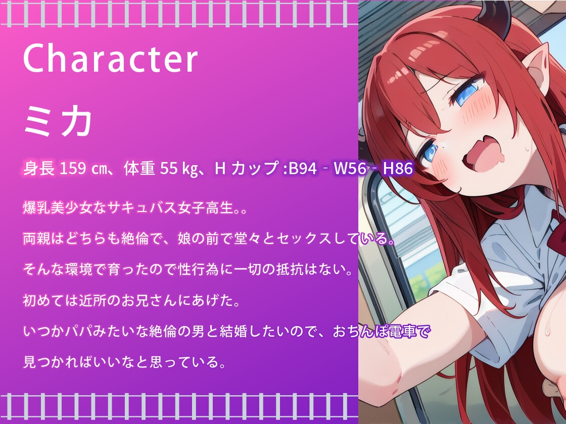 サキュバス女子高生専用おちんぽ電車～爆乳JKと種付け交尾しよ♪～【バイノーラル/痴女/異種姦】