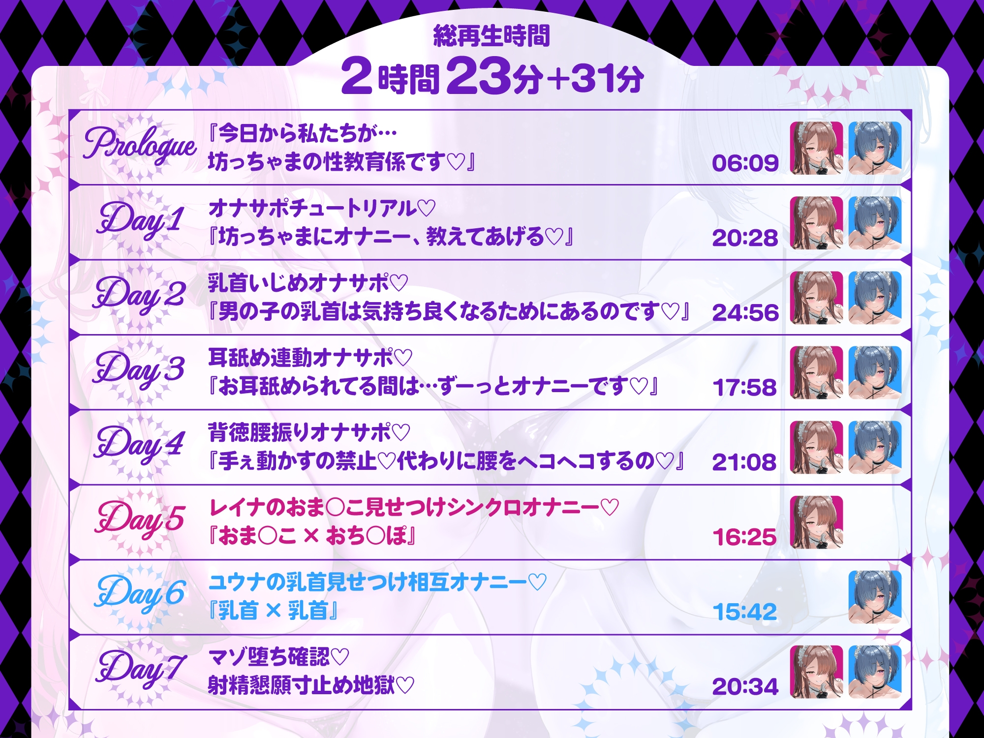 【オナサポ】【本番アリおまけ付き】どすけべメイドにマゾ堕ち性教育される七日間