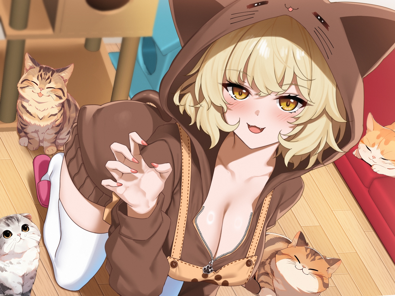 あざと可愛い猫カフェ店員のあまいちゃ中出しおねだり「おちんちんペロペロ気持ちいいかにゃ～?♡」