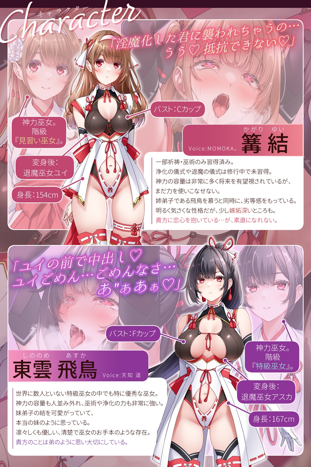 【✅嫉妬姦×快楽堕ち】双堕ち退魔巫女~大好きすぎておまんこ負けちゃう♡快楽♡甘・凌・辱でハーレム連鎖堕ち~