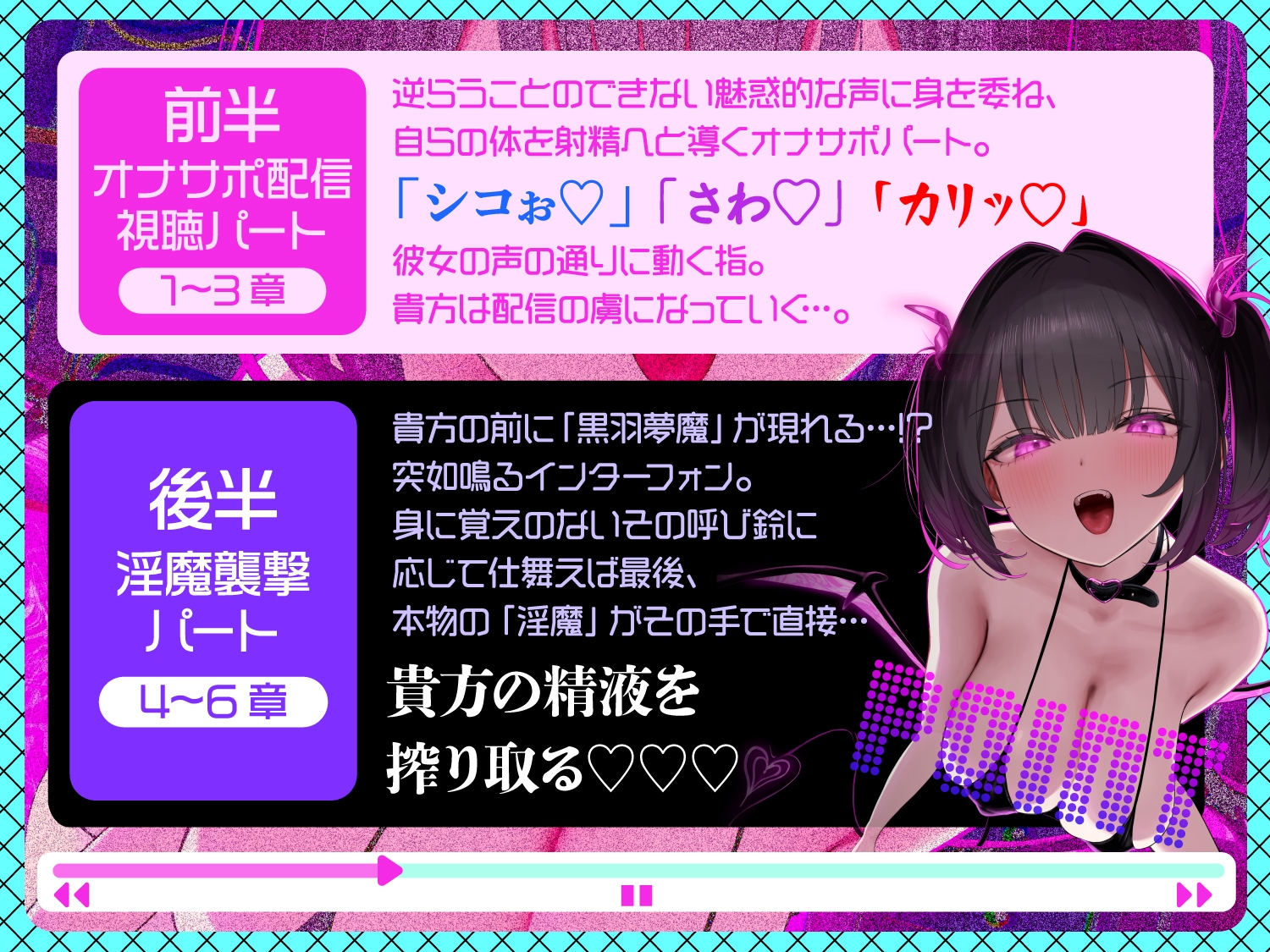 【前半オナサポ+後半逆レ】淫魔のオナサポ配信〜どすけべオナサポ配信を視聴していただけなのに…貴方はサキュバスに自宅凸される！?〜