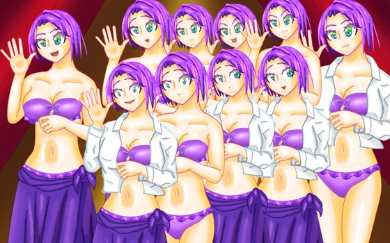 立ち絵素材35表情差分20種全裸衣装差分7つきパレオ水着女の子