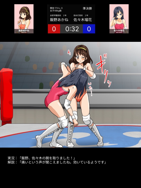 競技プロレス女子テレビ中継風イラスト集