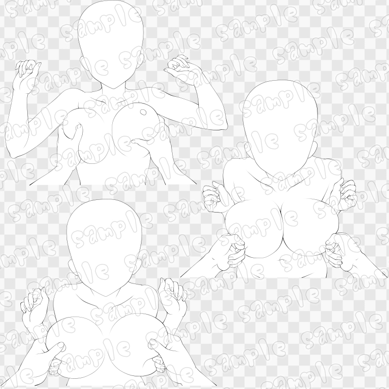 線画素材集[手]66