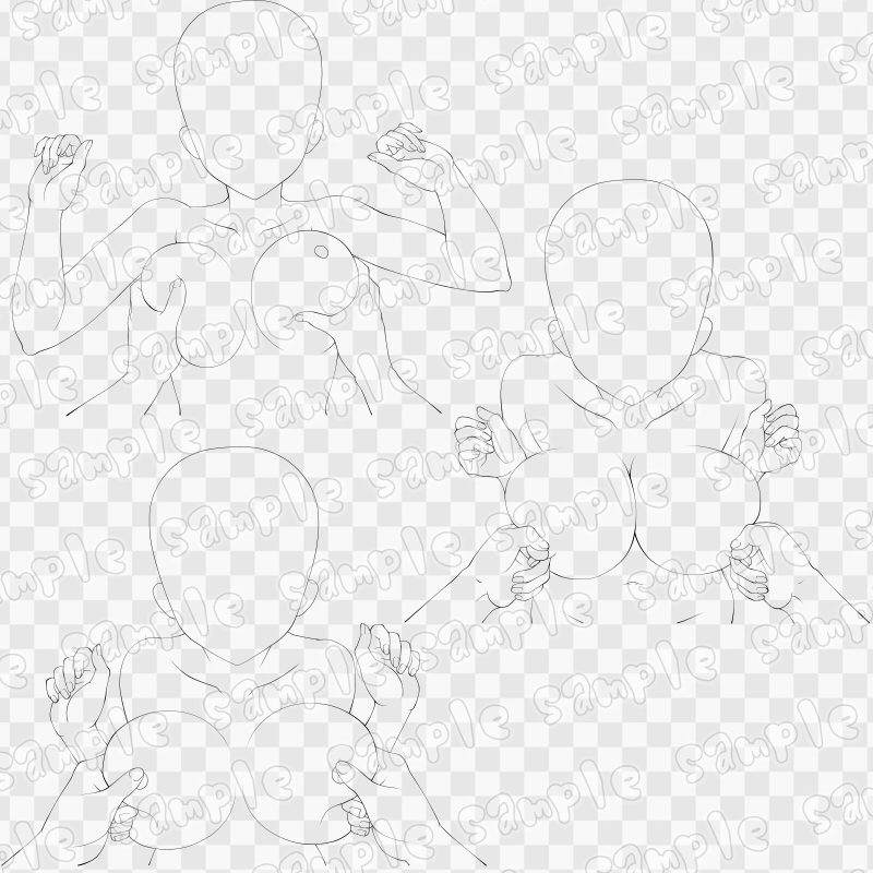 線画素材集[手]66