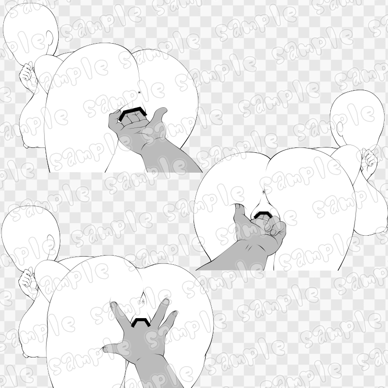 線画素材集[手]67