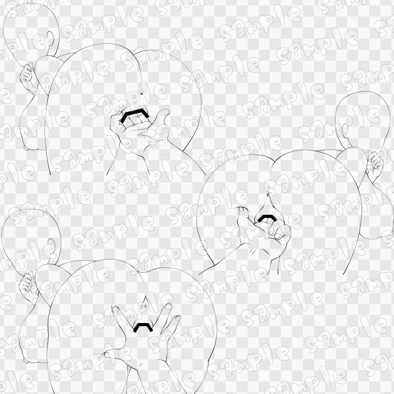 線画素材集[手]67