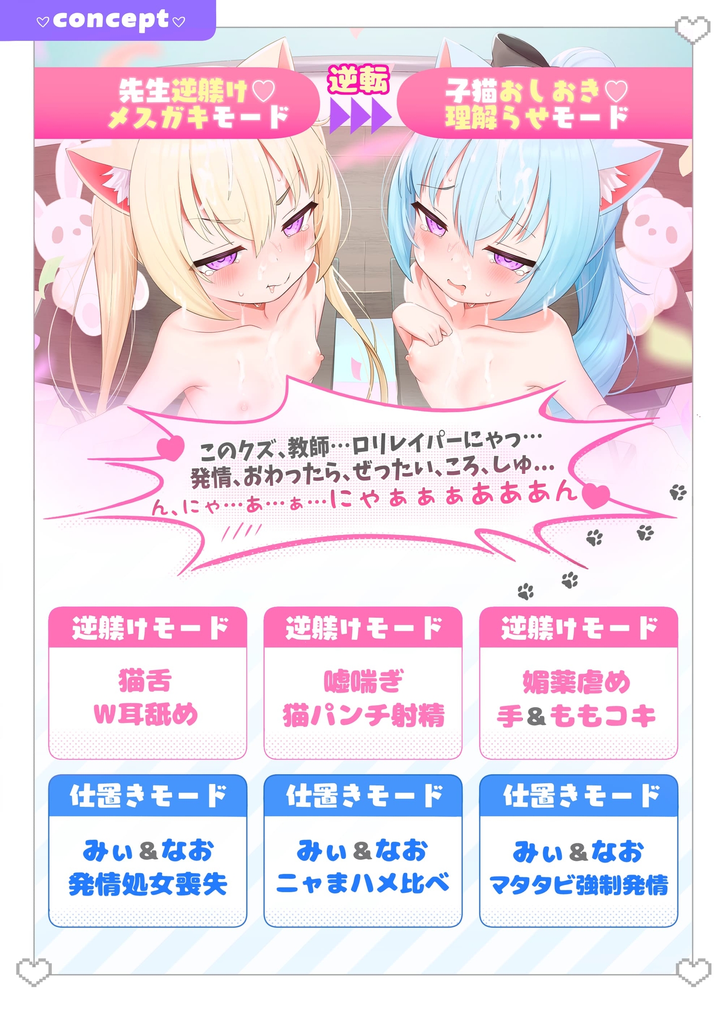 【マゾ逆躾け→⚠︎逆転理解らせ♡】W子猫メ○ガキ「発情期マ〇コ負けてごめんニャさい^•ω•^」お仕置きニャま交尾でわから性裁♡【詫びちび猫マンコ♡ハメ比べ】