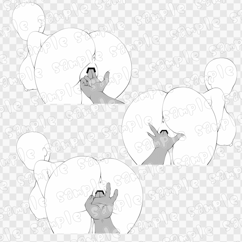 線画素材集[手]68