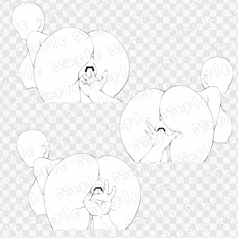 線画素材集[手]68