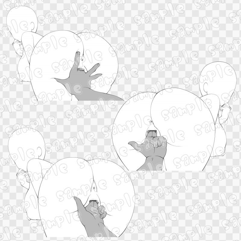 線画素材集[手]69