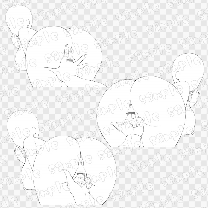 線画素材集[手]69