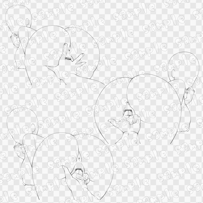 線画素材集[手]69