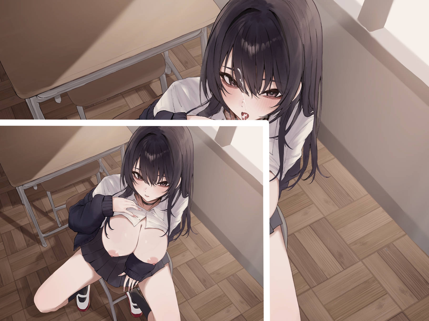 退学寸前の黒髪ダウナーJKが先生を籠絡する方法