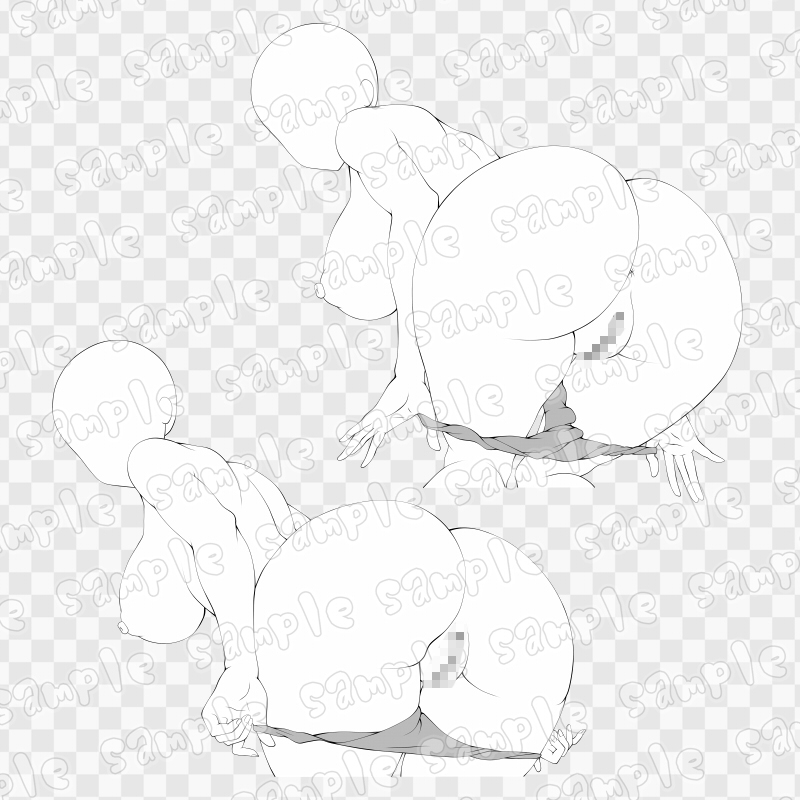 線画素材集[手]76