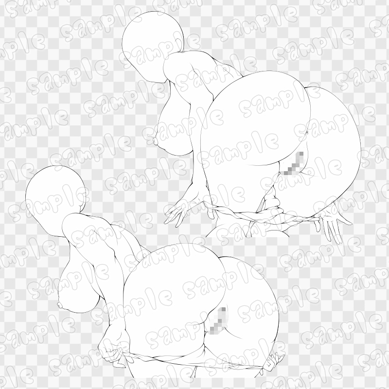 線画素材集[手]76