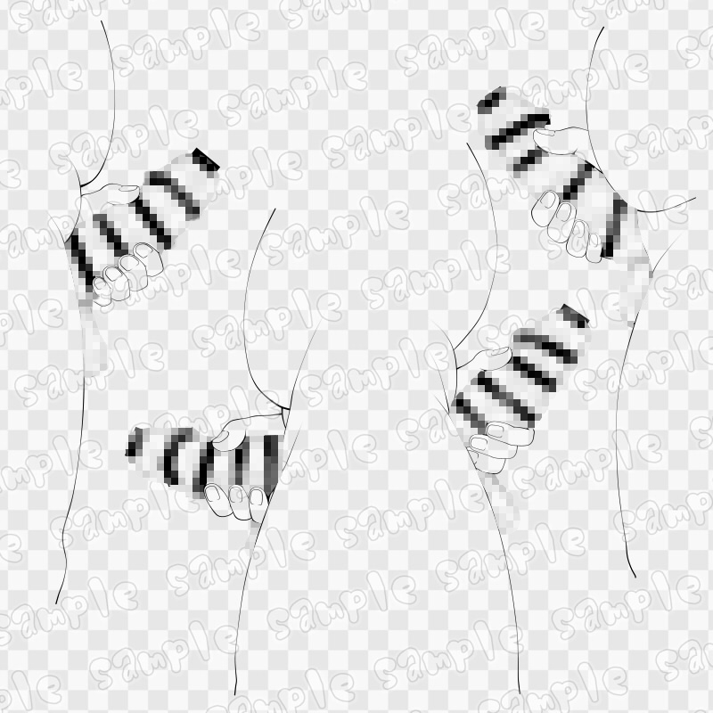 線画素材集[手]77