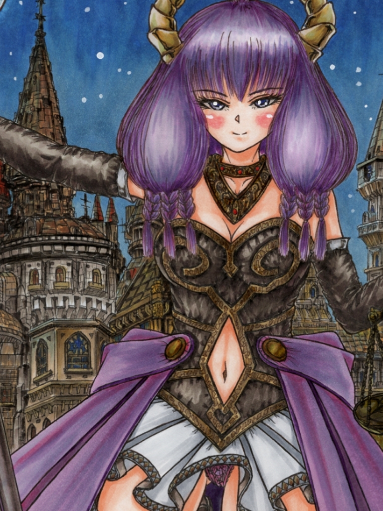 葬送のフリー〇ン、フリー〇ンとゲストキャラのイラスト。アナログのコピック系作品(フリー〇ン、アウ〇、フェル〇、ラビー〇&カン〇)