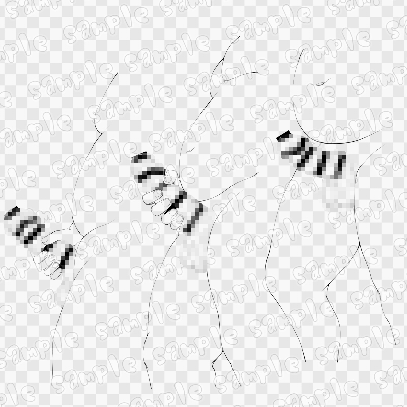 線画素材集[手]80