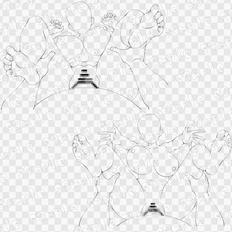 線画素材集[手]84