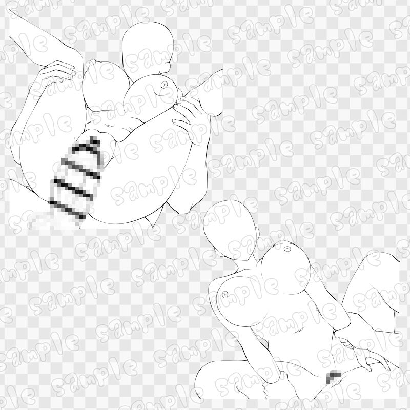 線画素材集[手]86