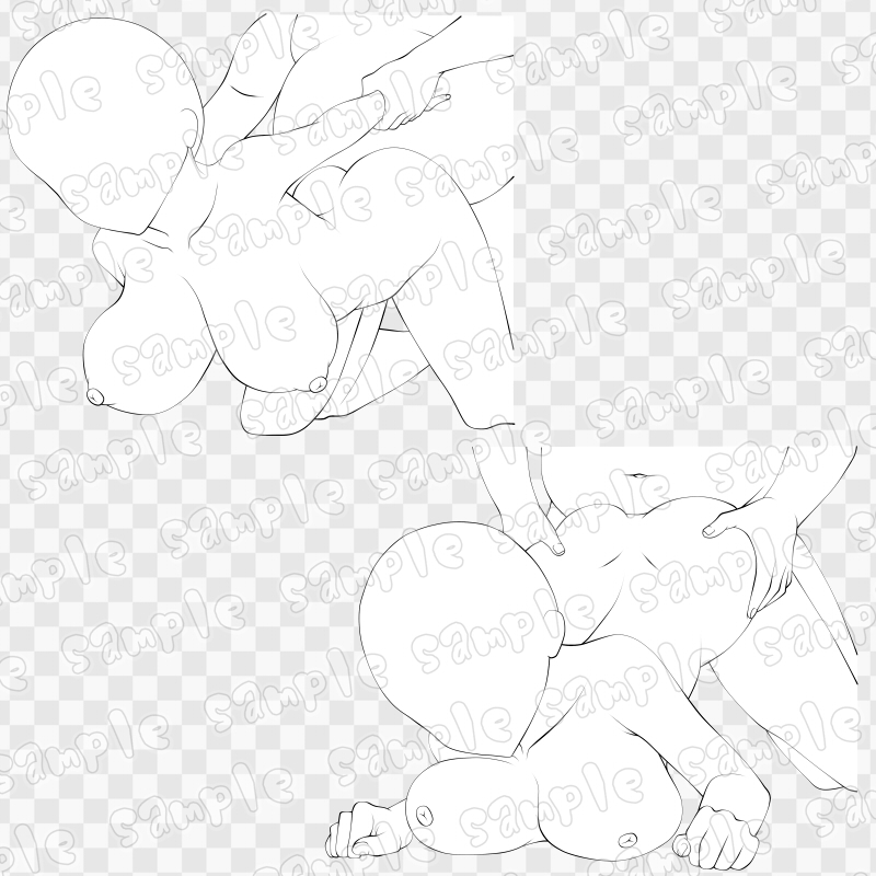 線画素材集[手]87