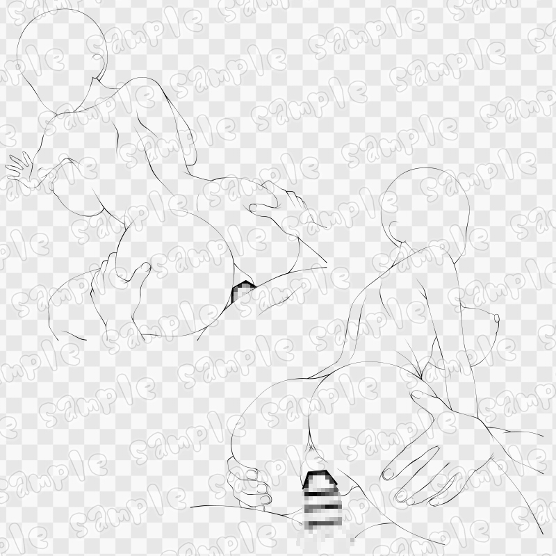 線画素材集[手]88