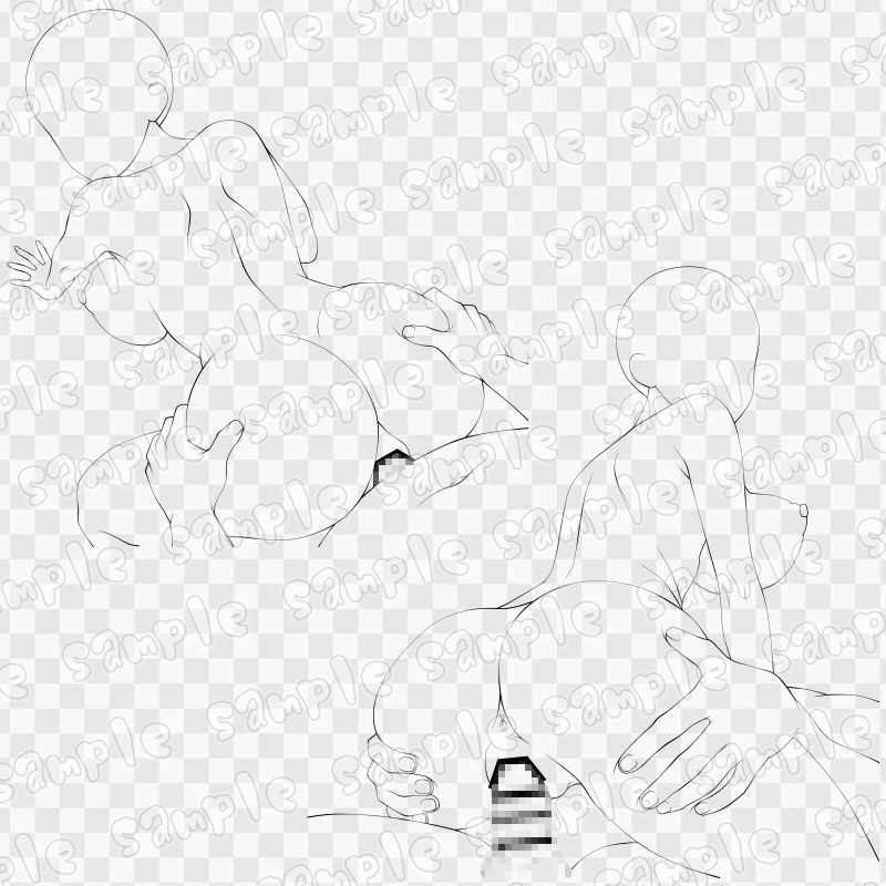 線画素材集[手]89