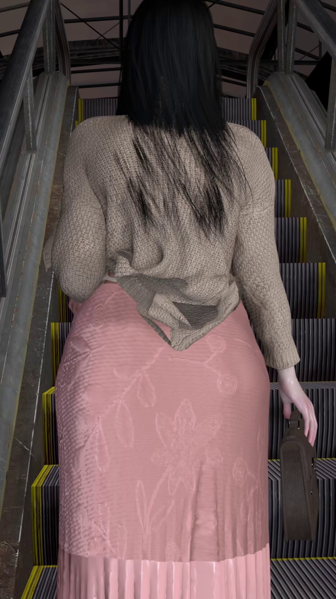 【旧作DL】ゆうな-駅改札方面行き-上りエスカレーター-盗〇_パンチラ-私服-14分43秒