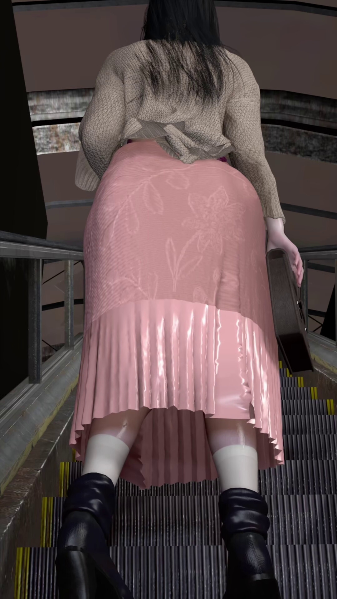 【旧作DL】ゆうな-駅改札方面行き-上りエスカレーター-盗〇_パンチラ-私服-14分43秒