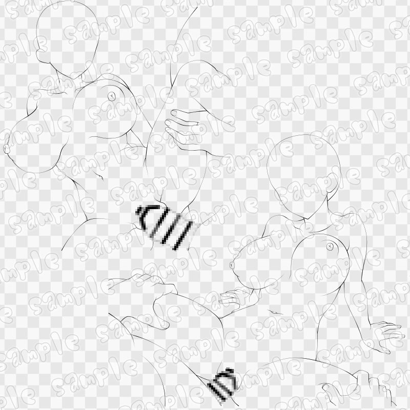 線画素材集[手]90