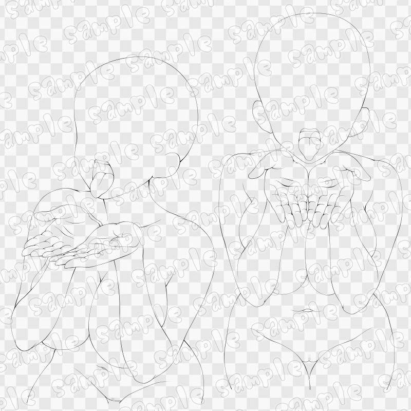 線画素材集[手]96