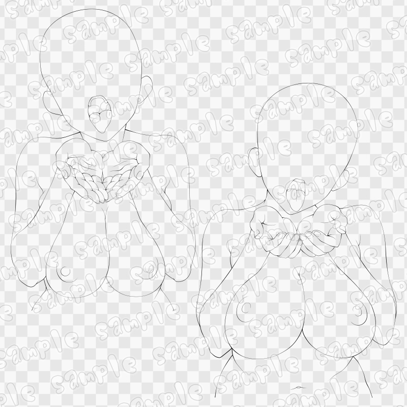 線画素材集[手]97