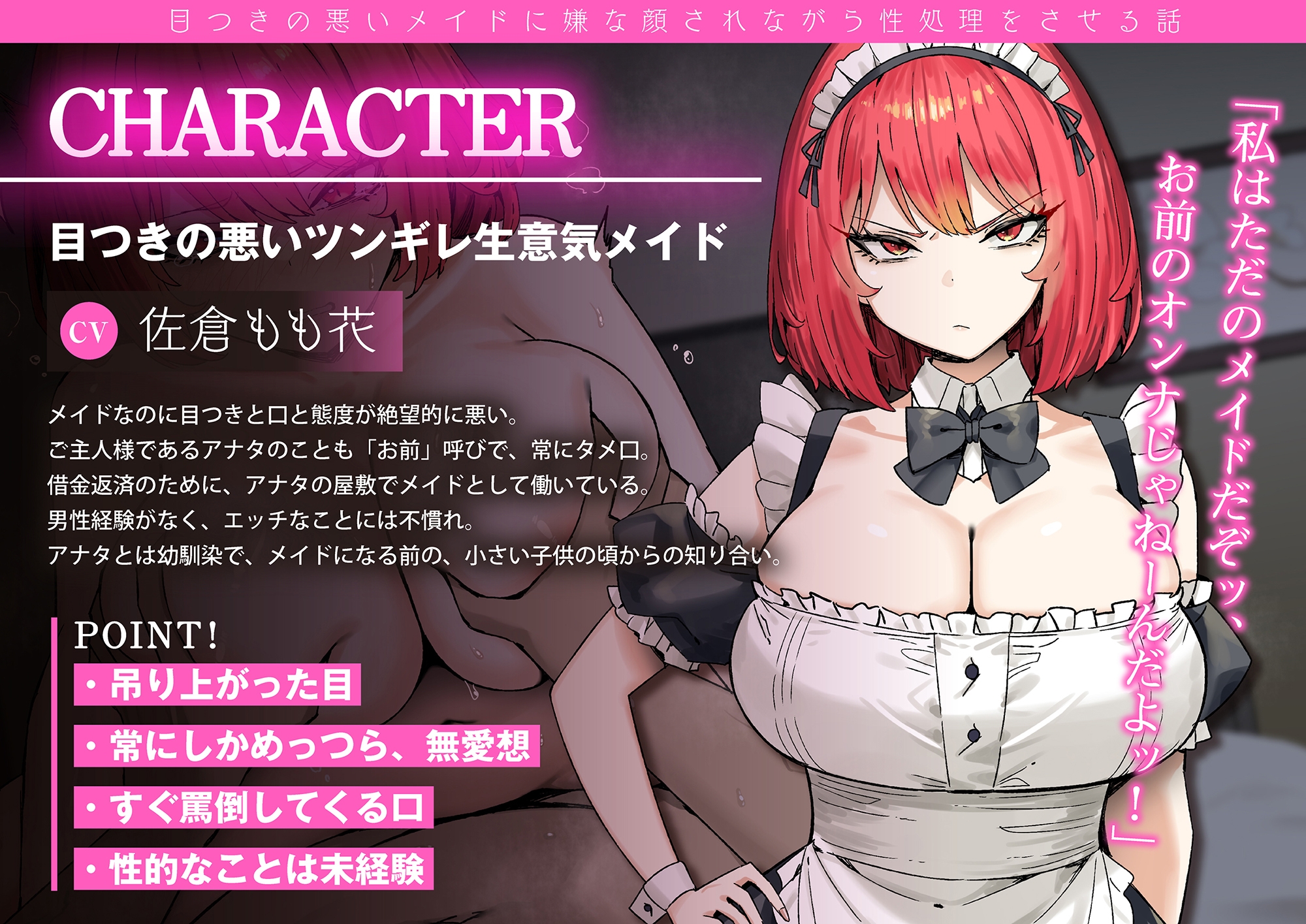 【屈辱プレイ】目つきの悪いメイドに嫌な顔されながら性処理をさせる話