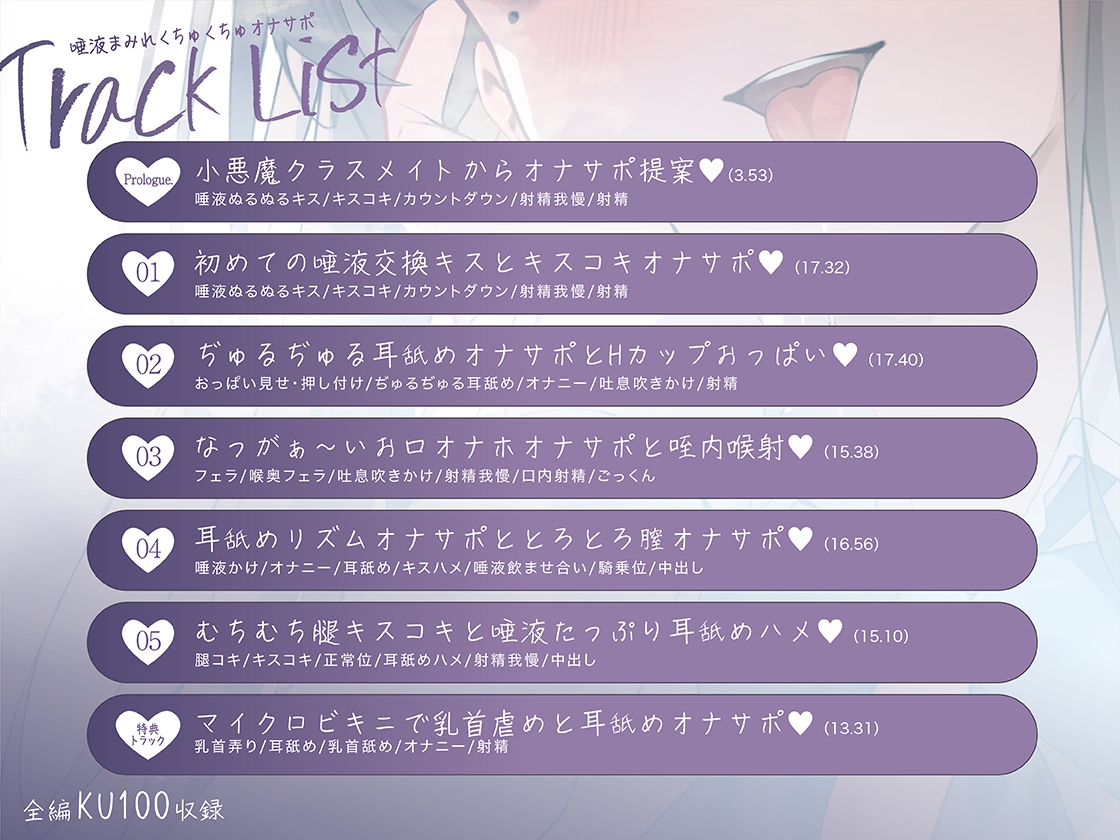 【くちゅくちゅ音特化/特典トラック付】 唾液まみれオナサポ ～Hカップ小悪魔クラスメイト～