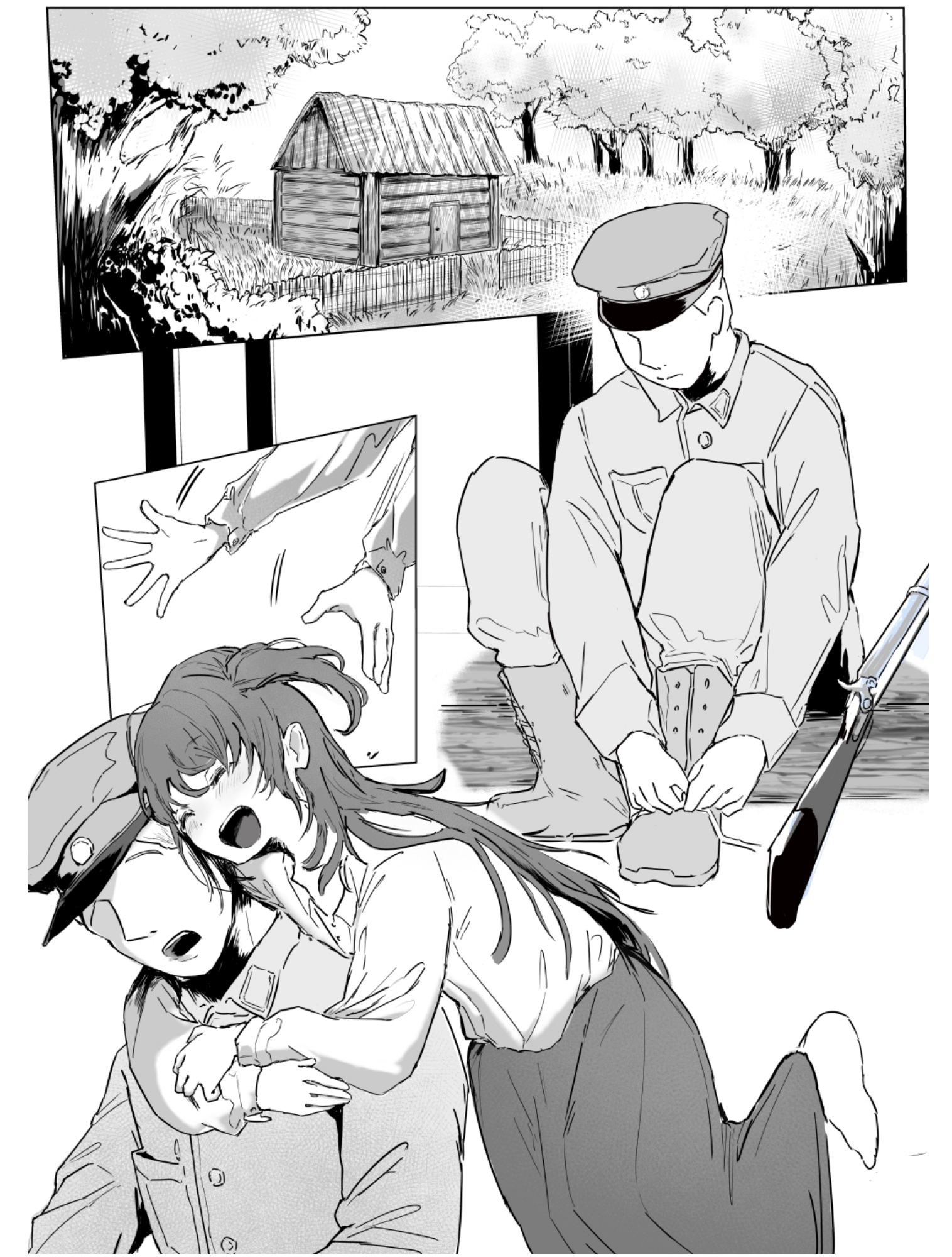 戦時下で妻と娘が略奪凌○レ○プされる話