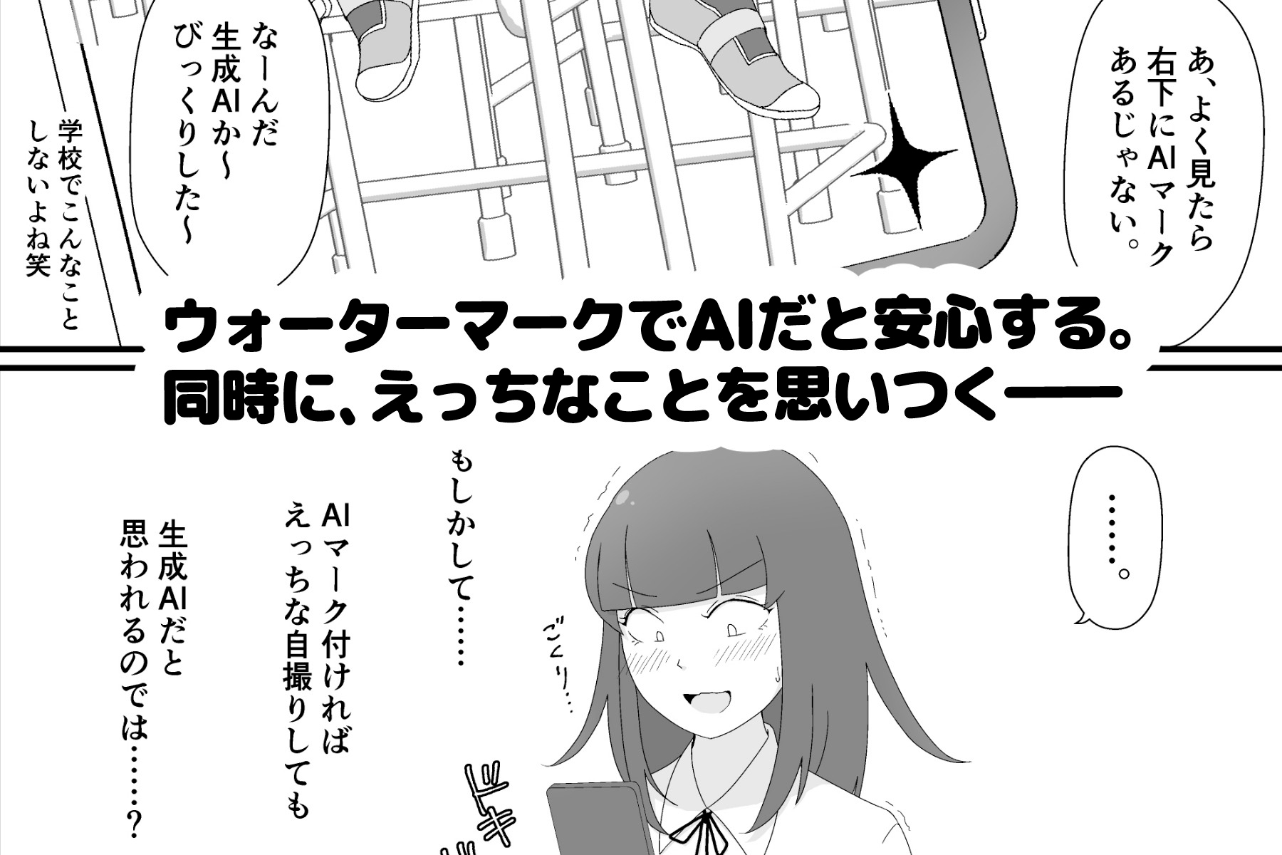 裏アカ偽装AI露出～AIマーク付ければバレない！?～