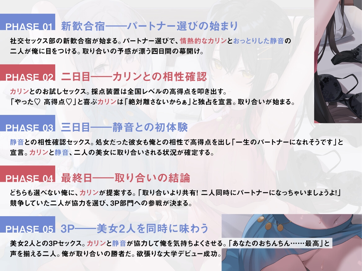 社交セックス部～パートナー選びの新歓合宿で美女2人に取り合いされる～