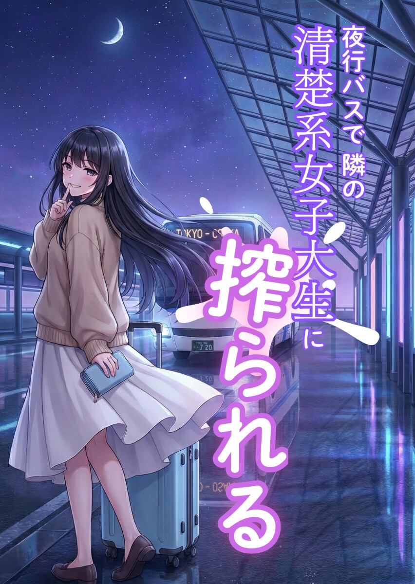 夜行バスで隣の清楚系女子大生に搾られる