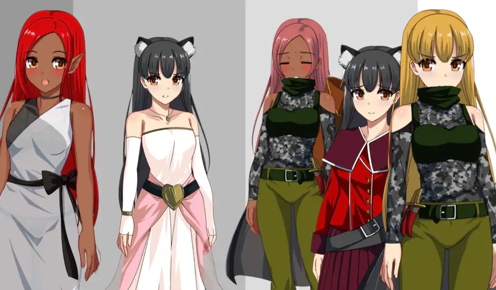 【フリー素材】ギルド系モブ(普通目線目ロングヘアー)【大容量の立ち絵&イラスト】