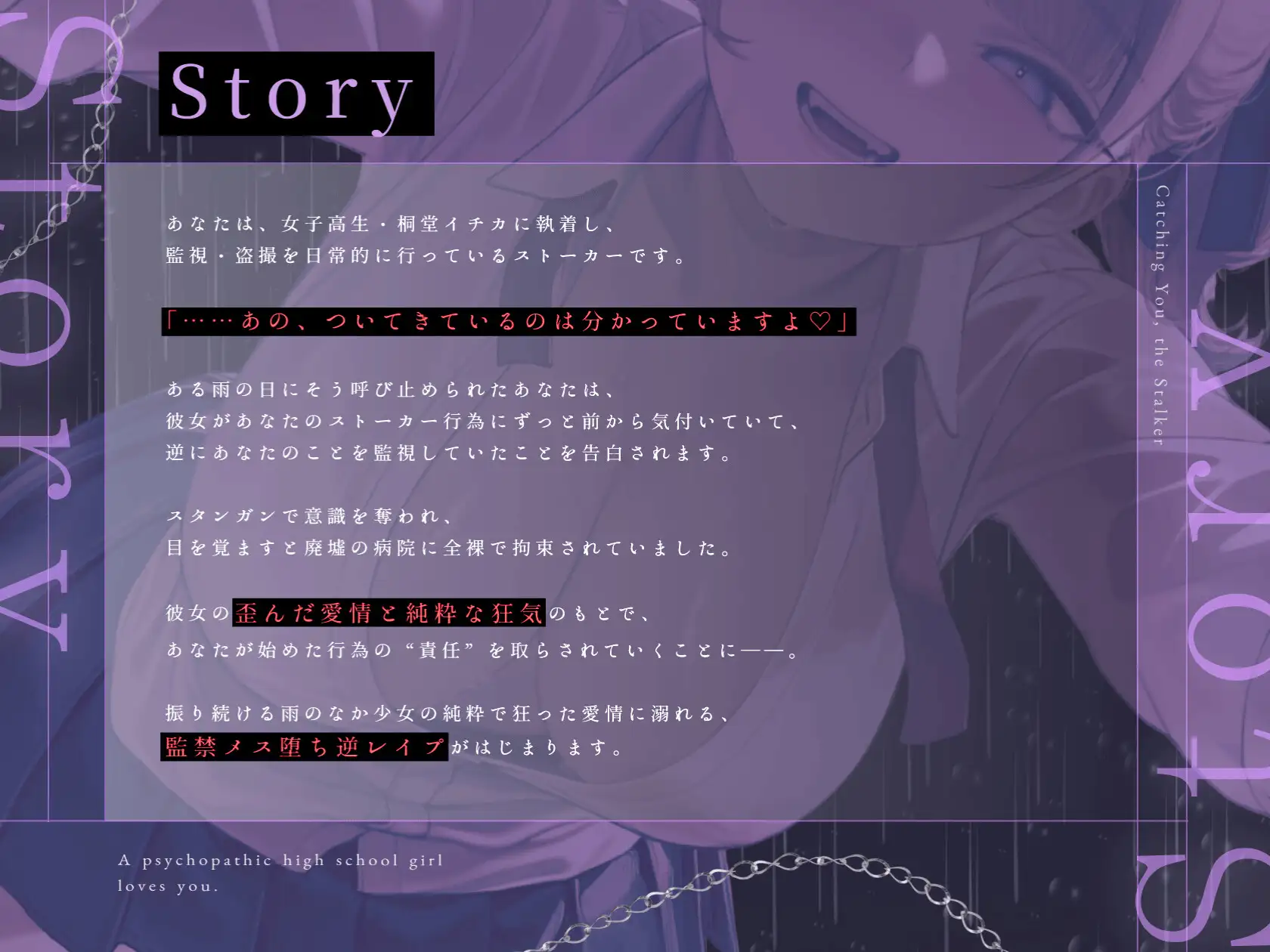 【ドM向け】逆監禁 〜サイコパス女子高生による拘束メス堕ち逆レ○プ♡〜