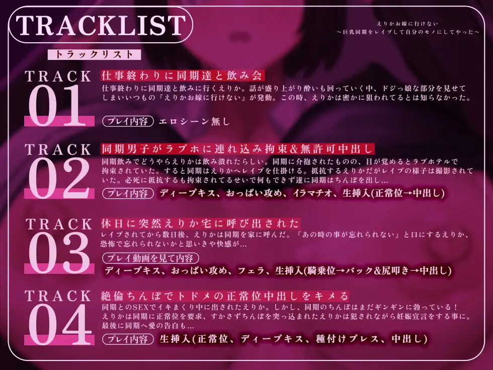 えりかお嫁に行けない ～巨乳同期をレ○プして自分のモノにしてやった～