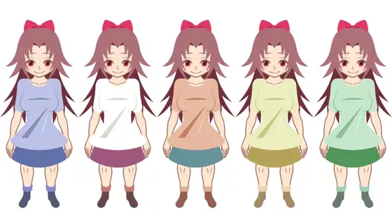 【創作補助】キャラ制作・依頼用に使える着せ替え可能な女性PSD1～3