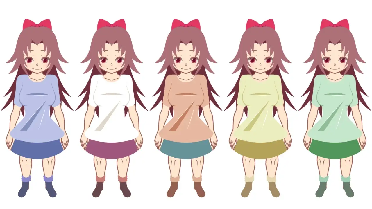 【創作補助】キャラ制作・依頼用に使える着せ替え可能な女性PSD1~3